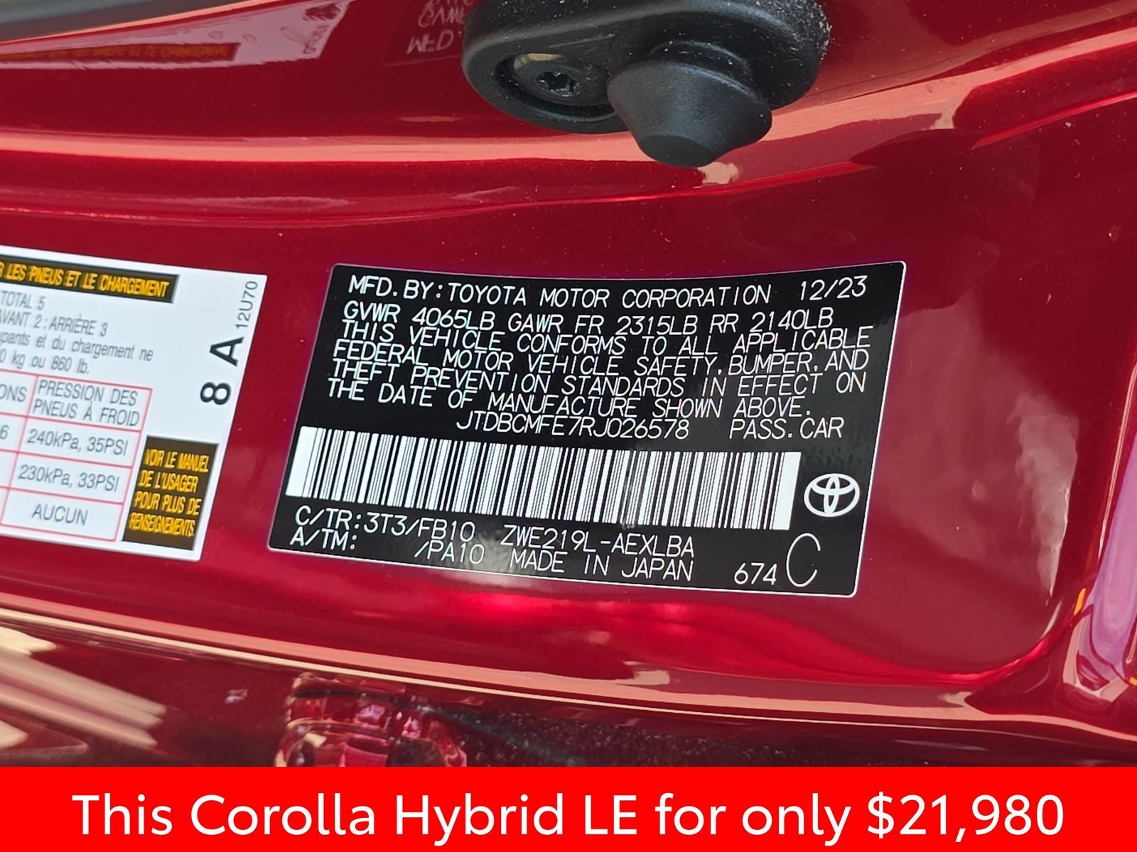 2024 Toyota Corolla Hybrid LE