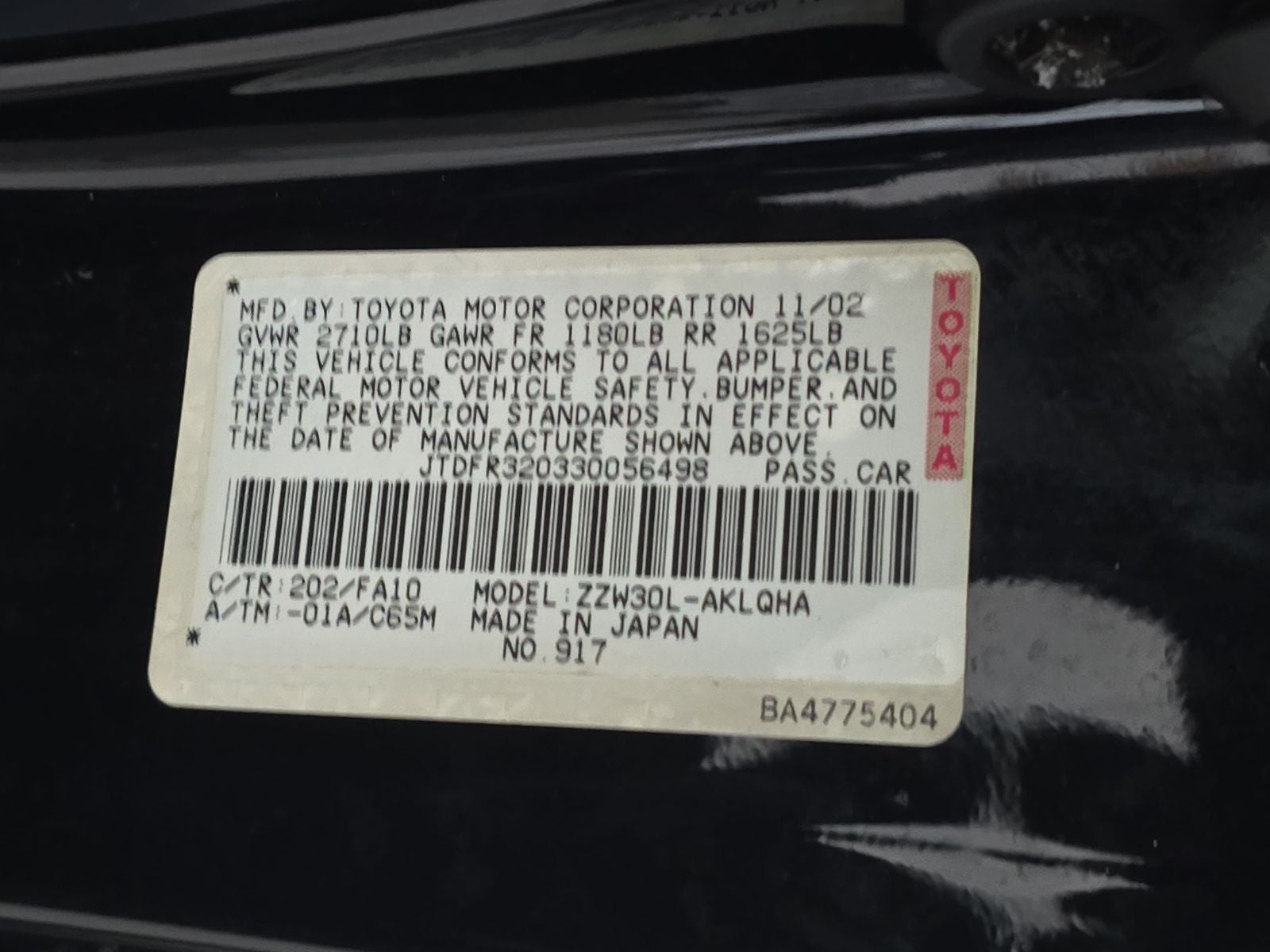 2003 Toyota MR2 Spyder Base