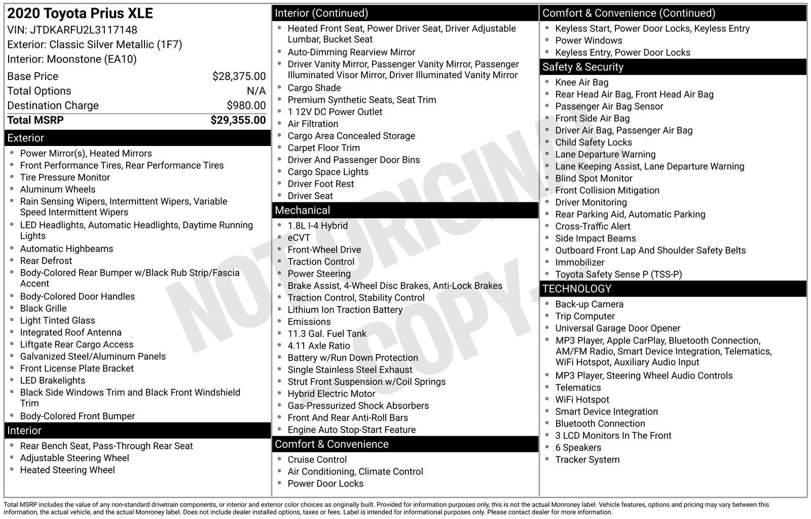 2020 Toyota Prius XLE