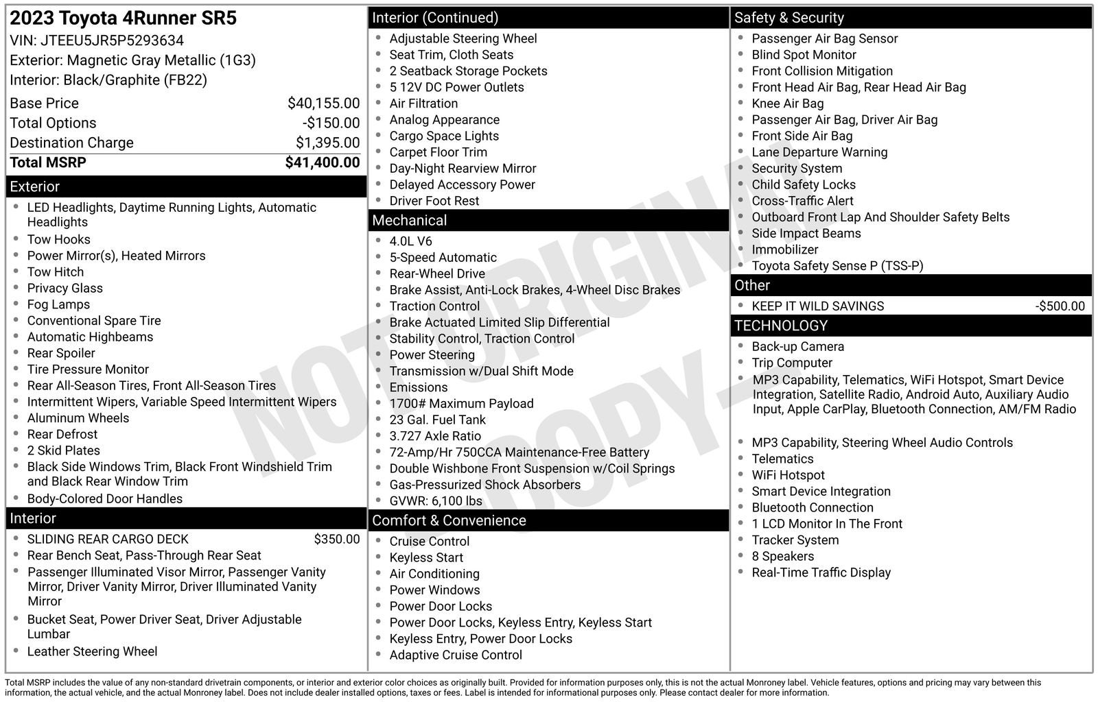 2023 Toyota 4Runner SR5