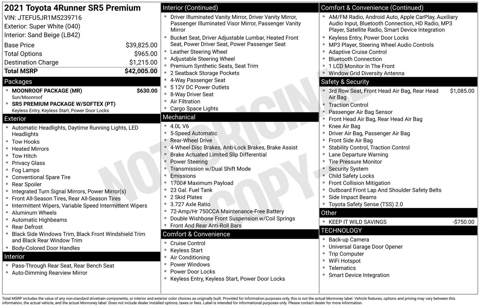 2021 Toyota 4Runner SR5 Premium