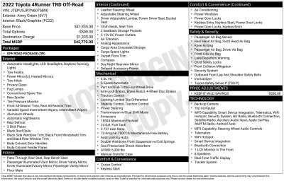 2022 Toyota 4Runner TRD Off-Road