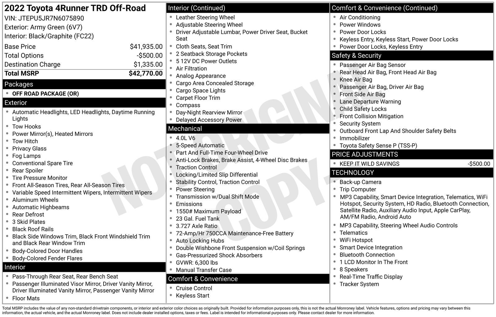 2022 Toyota 4Runner TRD Off-Road