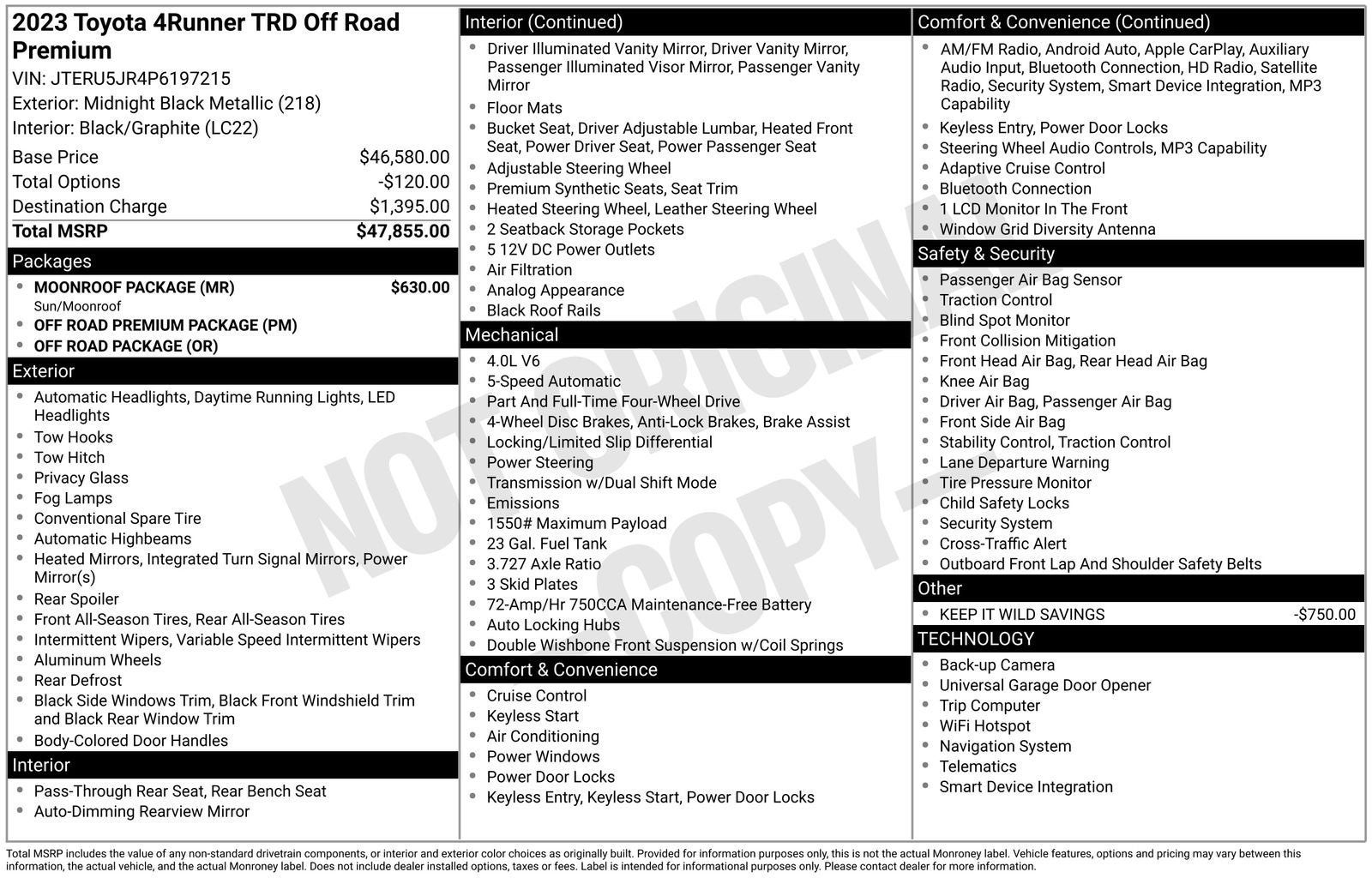 2023 Toyota 4Runner TRD Off-Road Premium
