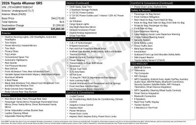 2026 Toyota 4Runner SR5