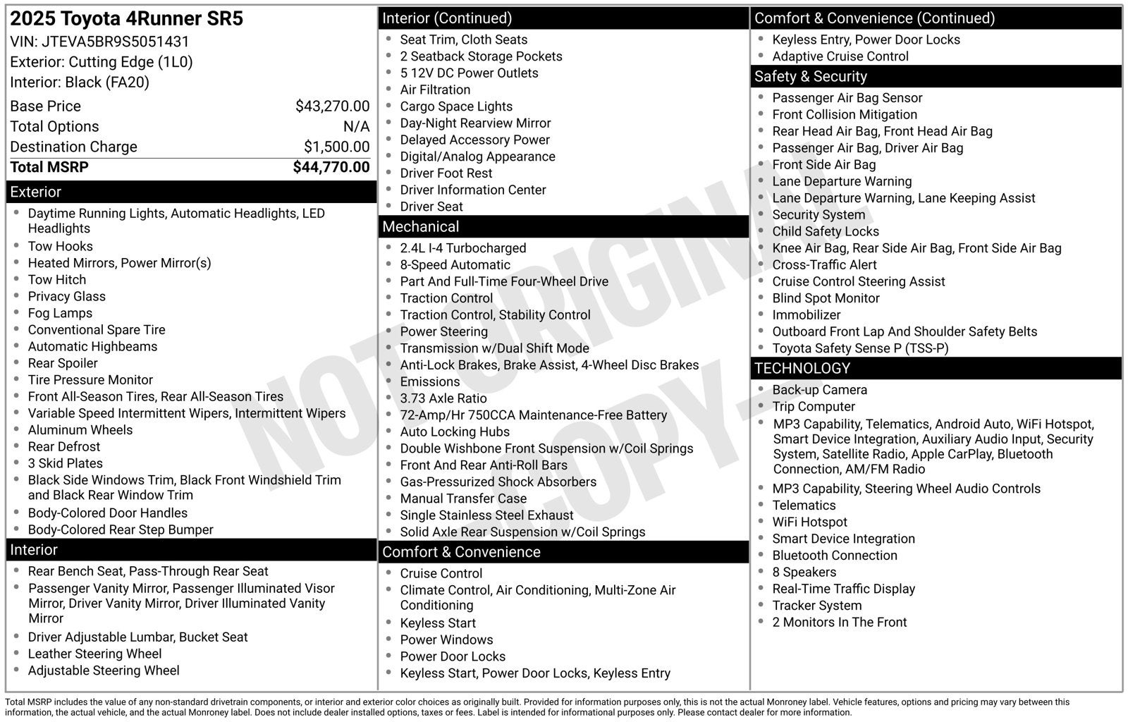 2025 Toyota 4Runner SR5