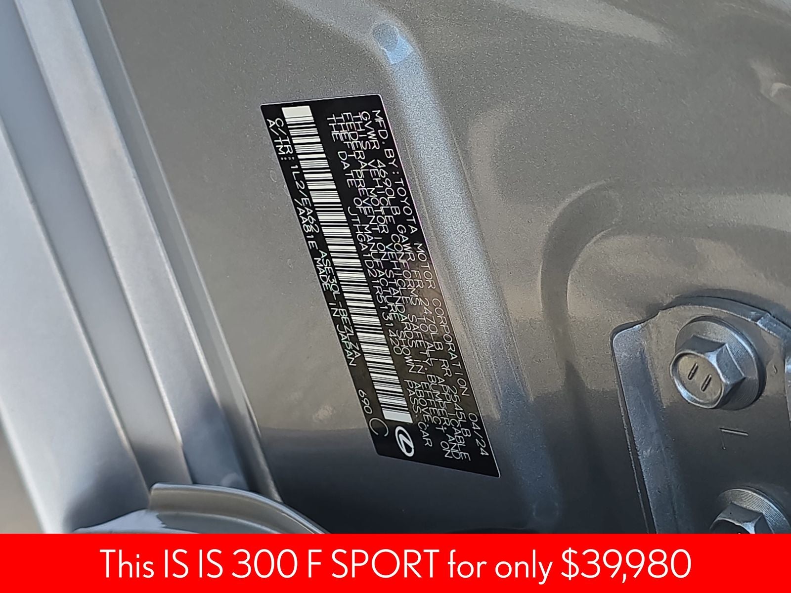 2024 Lexus IS 300 F SPORT