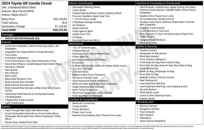 2024 Toyota GR Corolla Circuit Edition