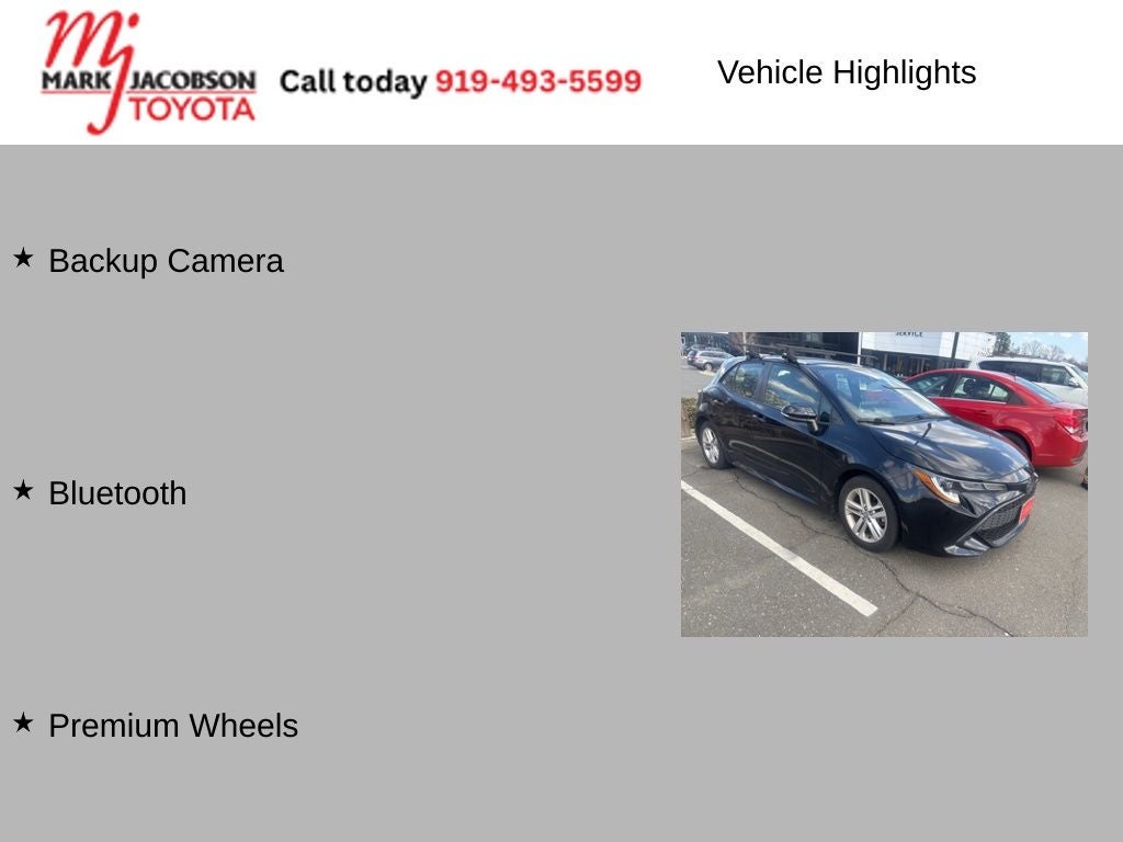 2019 Toyota Corolla Hatchback SE