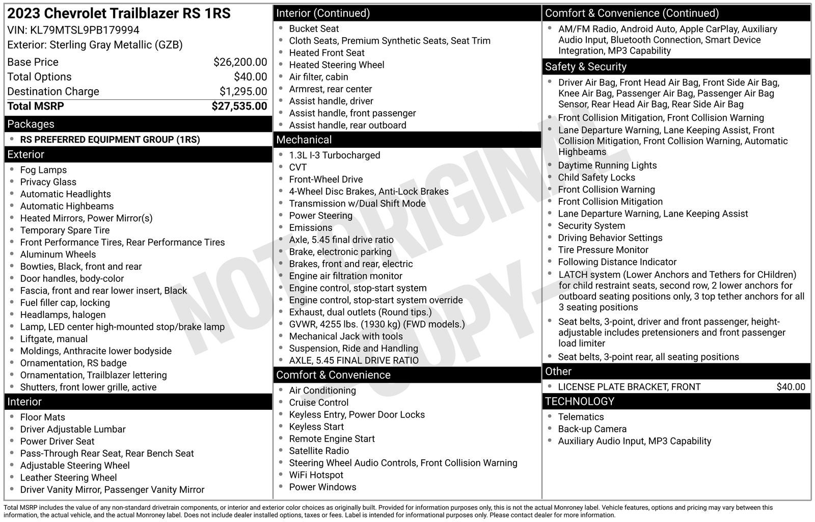 2023 Chevrolet TrailBlazer RS