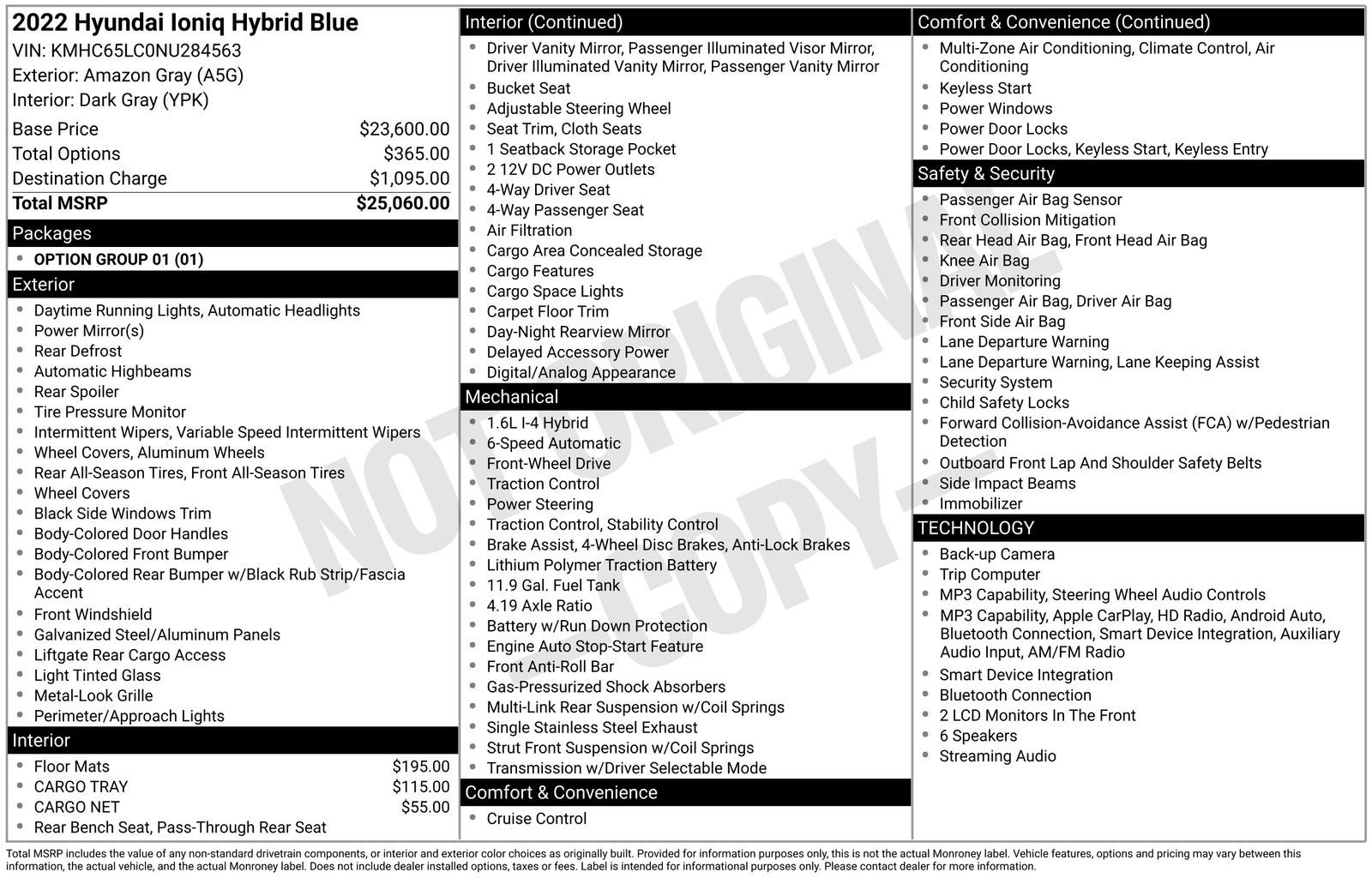 2022 Hyundai Ioniq Hybrid Blue