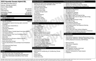 2025 Hyundai Sonata Hybrid SEL