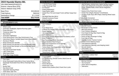 2023 Hyundai Elantra SEL