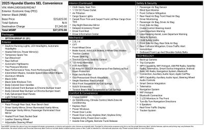 2025 Hyundai Elantra SEL Convenience