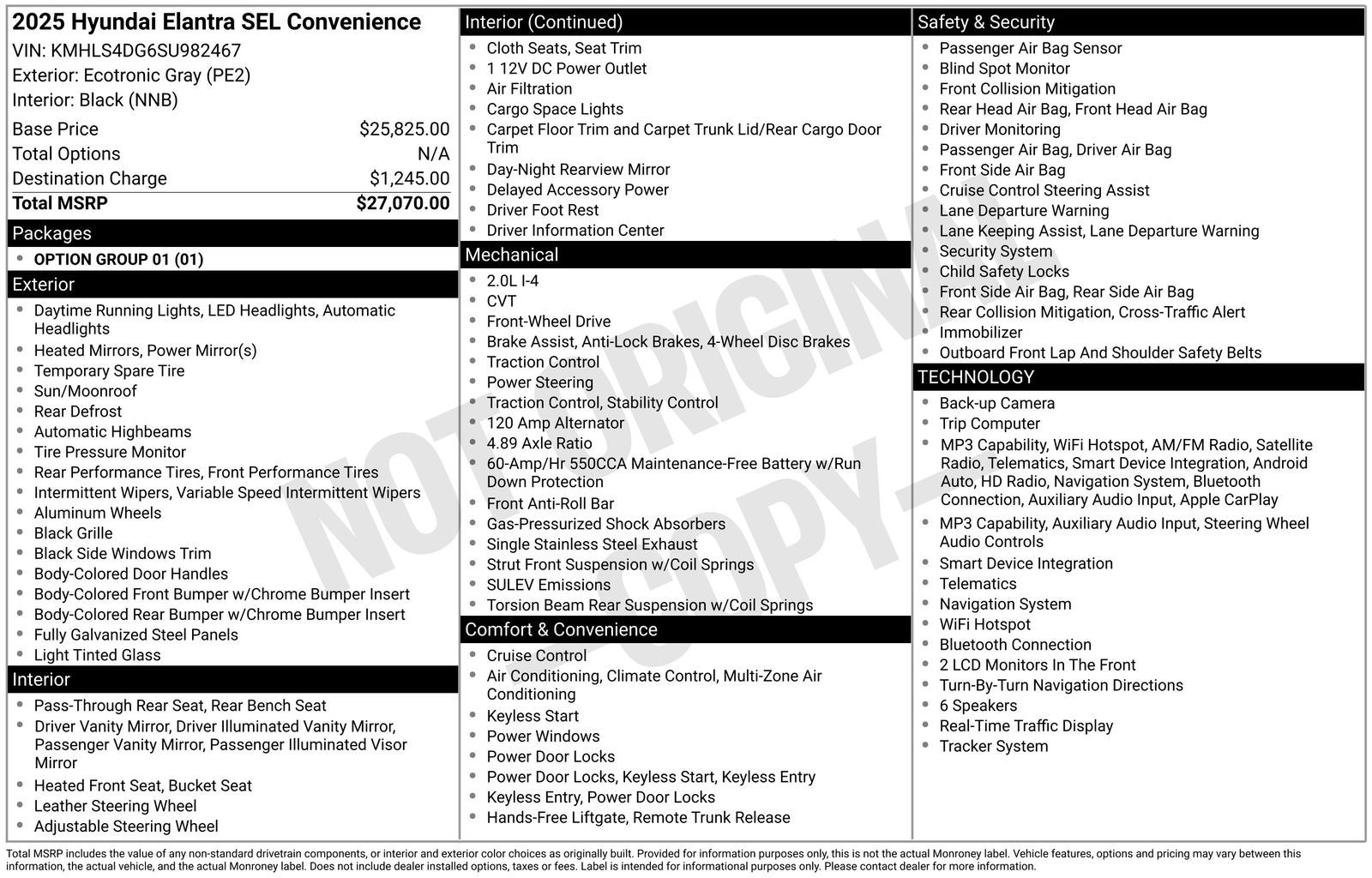2025 Hyundai Elantra SEL Convenience
