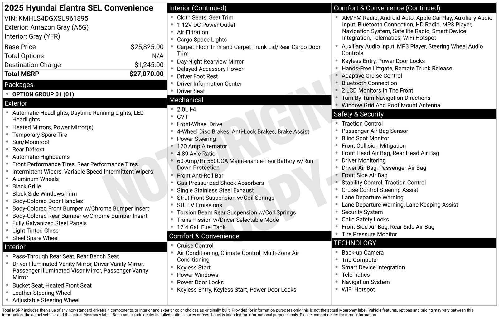 2025 Hyundai Elantra SEL Convenience
