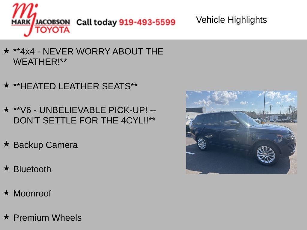 2019 Land Rover Range Rover 3.0L V6 Supercharged HSE