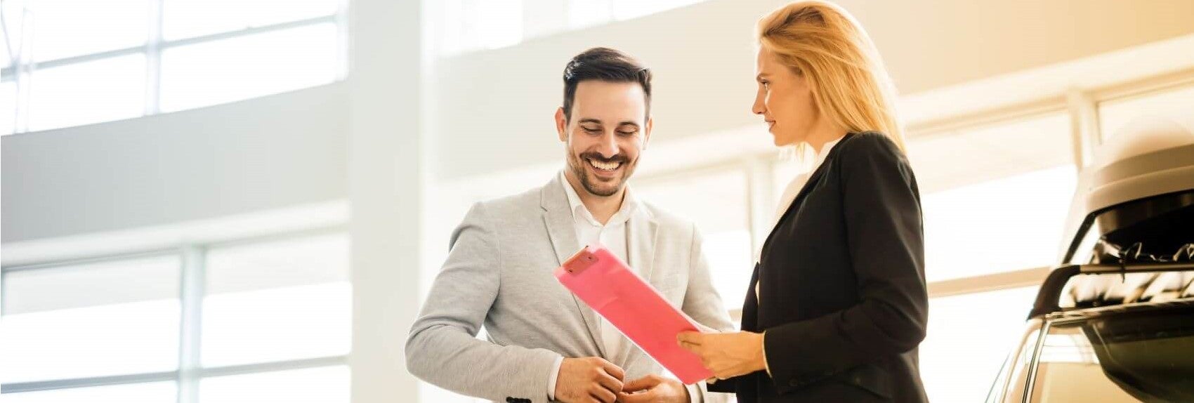 Customer with Blonde Saleswoman Snipped