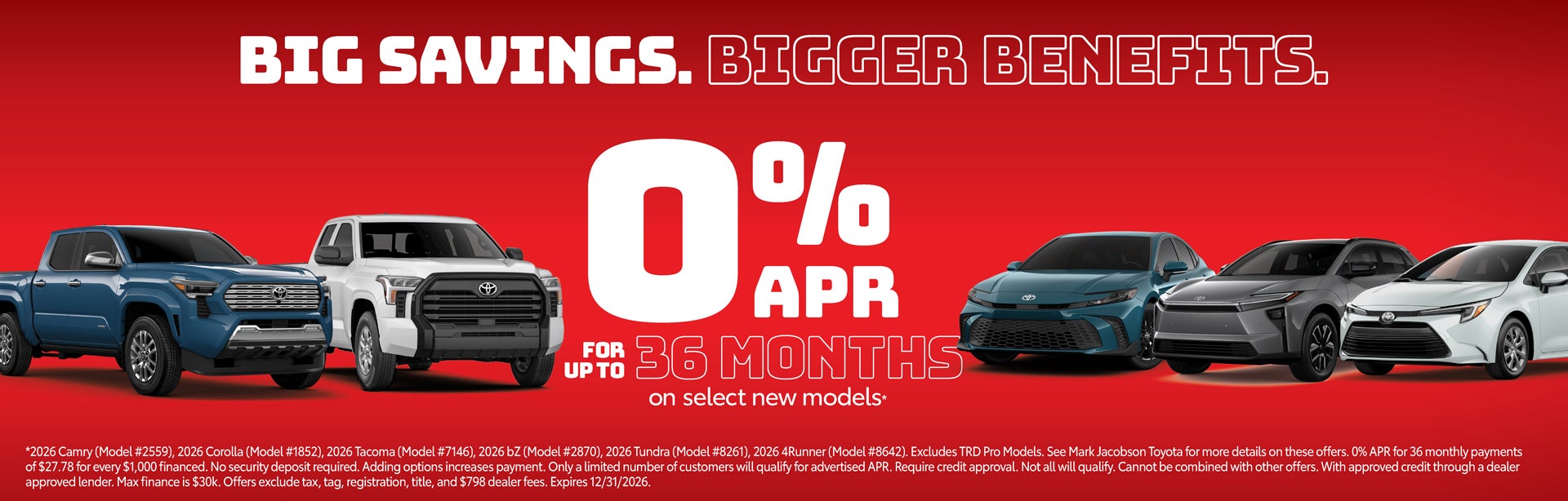 0% APR on Select New Models
