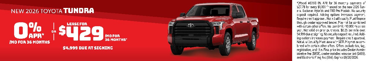 2026 Toyota Tundra Lease and APR Offer