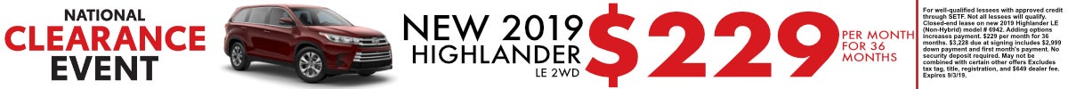 2019 Highlander Offer
